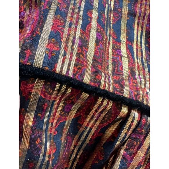 Marc by Marc Jacobs Metallic Striped Dress Gold Thread Size 8 Y2K Holiday - Picture 6 of 6